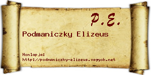 Podmaniczky Elizeus névjegykártya